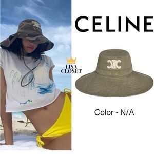 Celine Khaki Wide Brim Hat